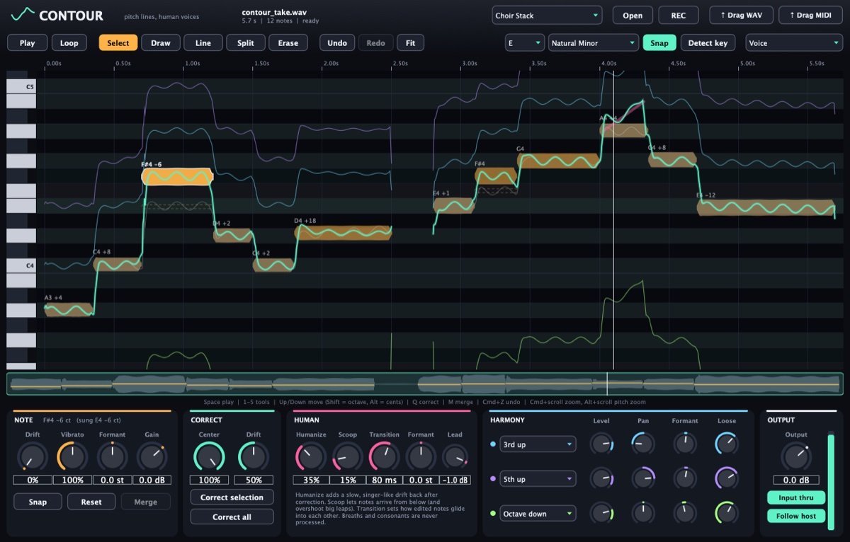 Contour interface